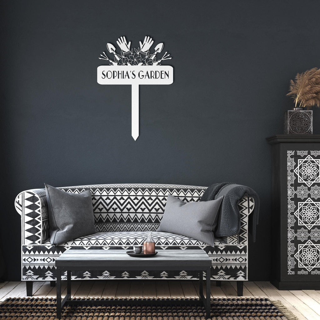 Custom Metal Garden Sign: Personalized Garden Decor with Tools