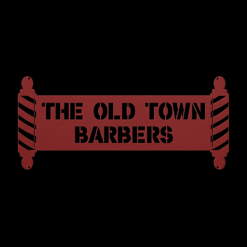 Custom Metal Barbershop Sign: Barber Pole Logo, Personalized Business Decor