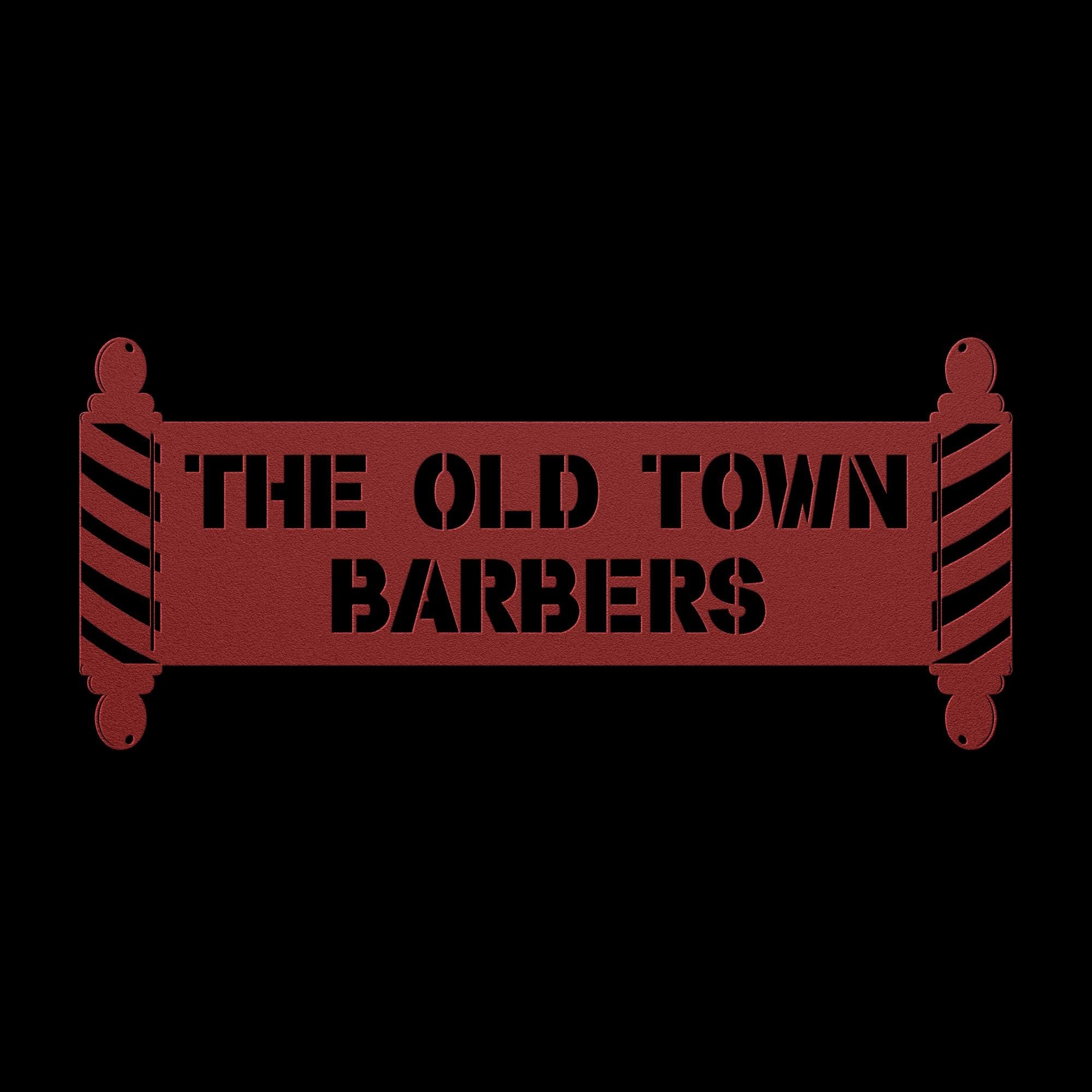 Custom Metal Barbershop Sign: Barber Pole Logo, Personalized Business Decor