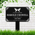 Personalized Memorial Grave Marker, Dove Sympathy Gift, Custom Cemetery Plaque Sign