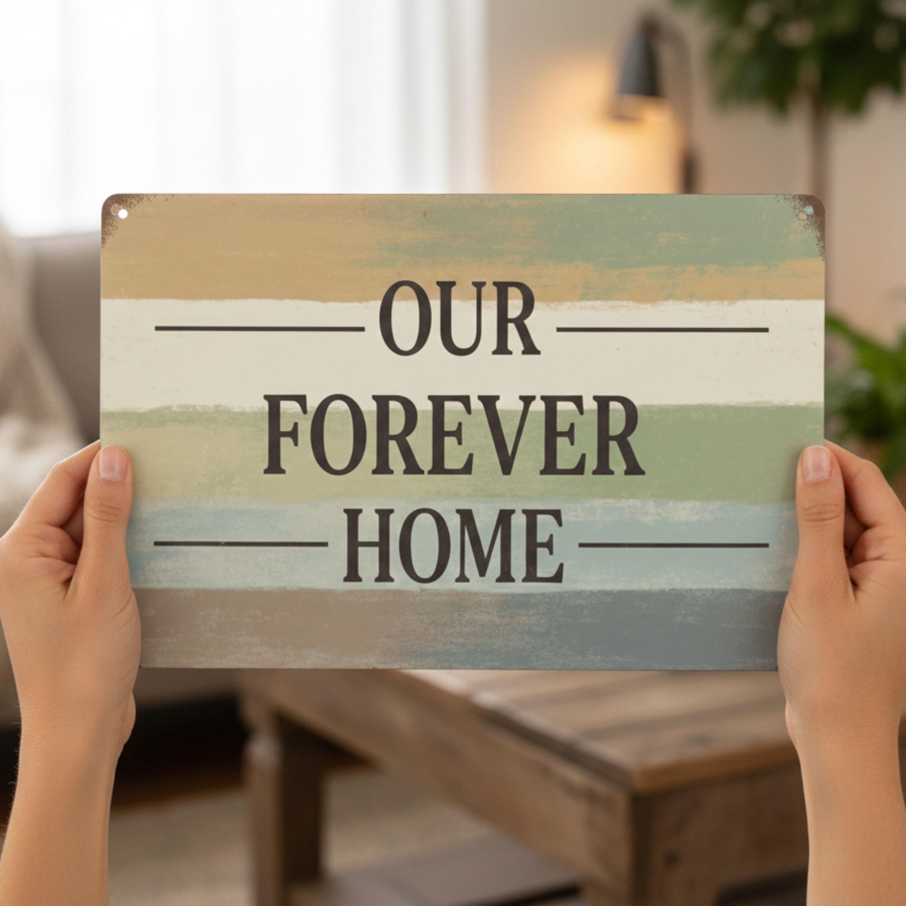 Our Forever Home Metal Sign, Housewarming Gift, New Home Wall Decor, Abstract Art Sign