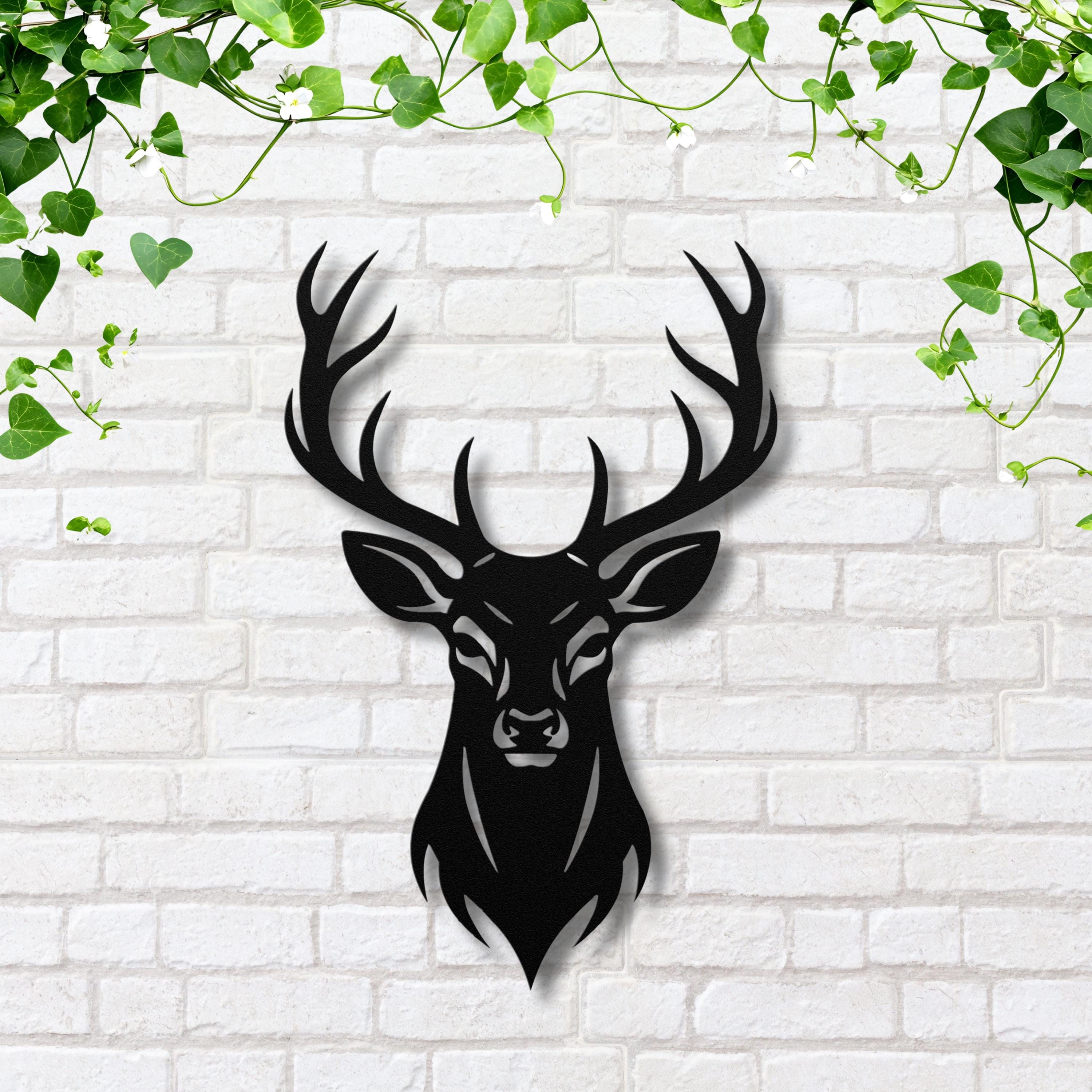 Rustic Stag Head Metal Wall Art, Cabin Lodge Decor