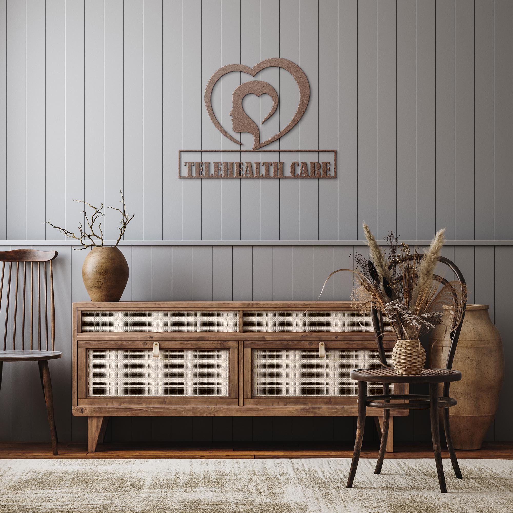 Custom Healthcare Metal Sign: Heart Logo, Clinic Decor
