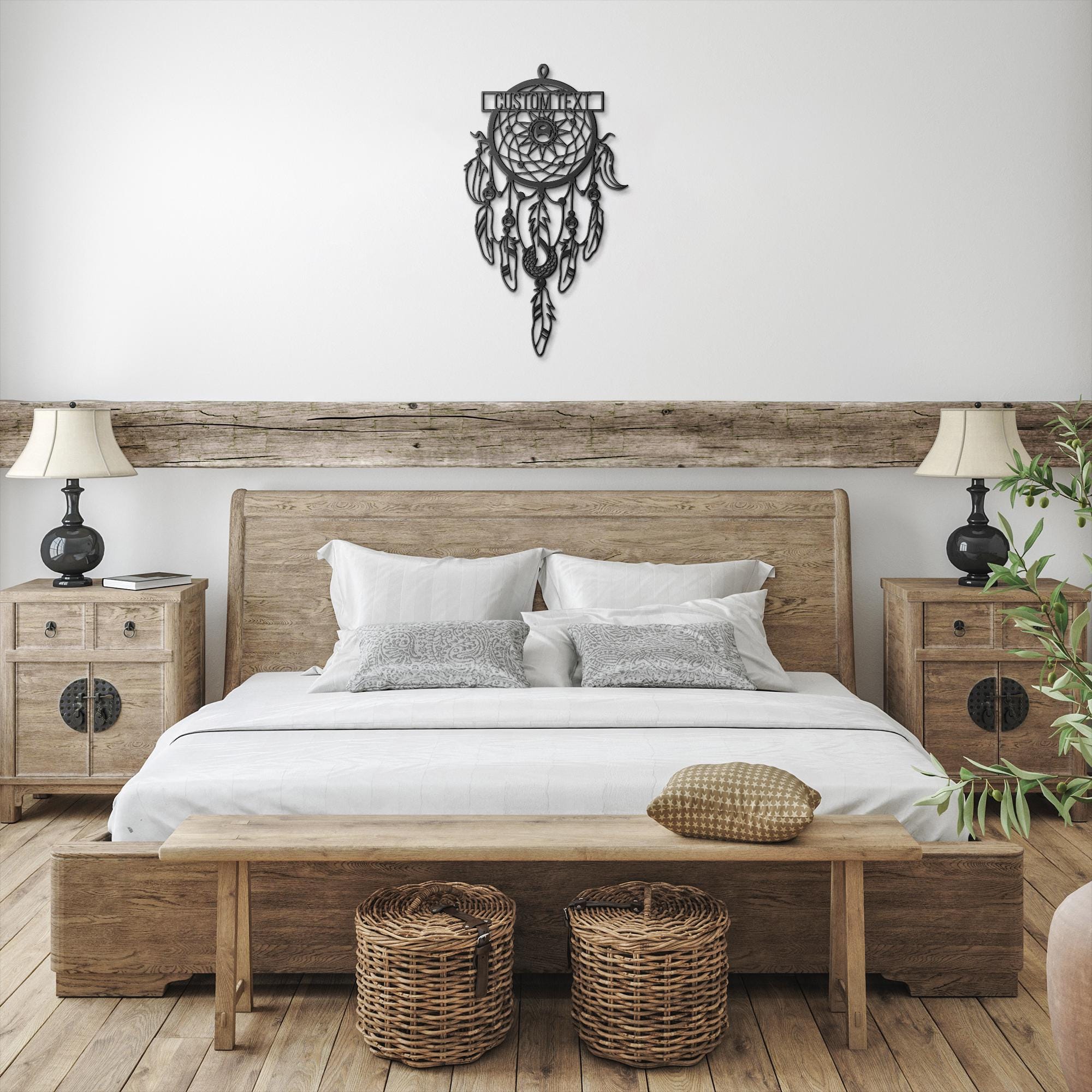 Personalized Dream Catcher Metal Wall Art, Boho Bedroom Decor
