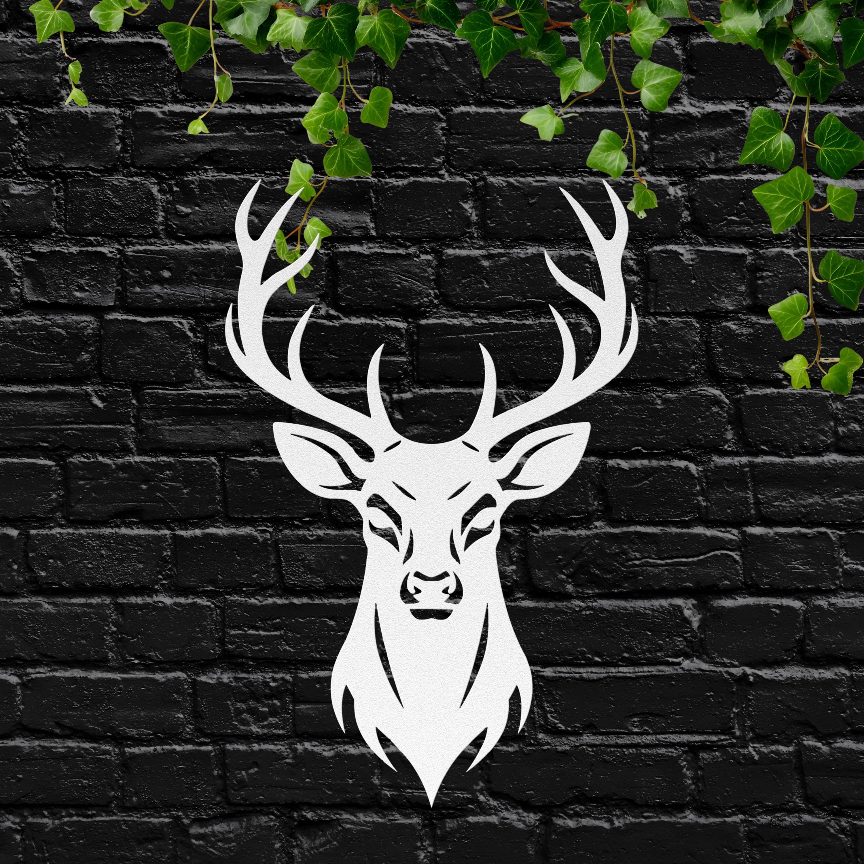 Rustic Stag Head Metal Wall Art, Cabin Lodge Decor