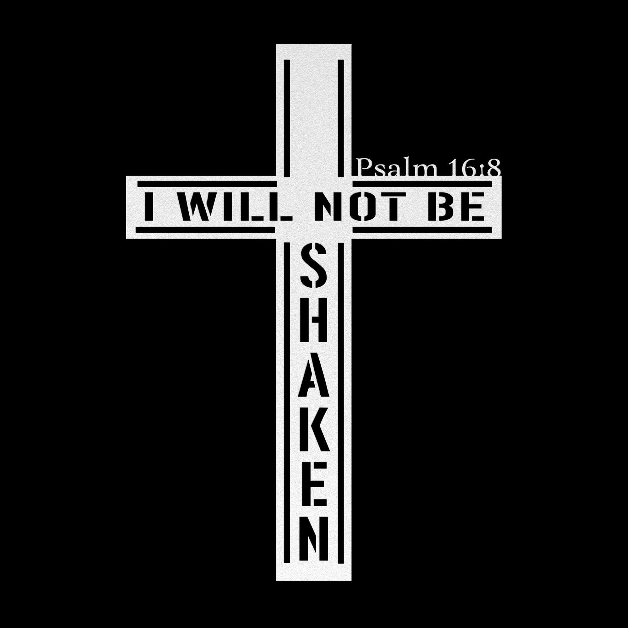 Psalm 16:8 Metal Cross Sign, Christian Home Decor