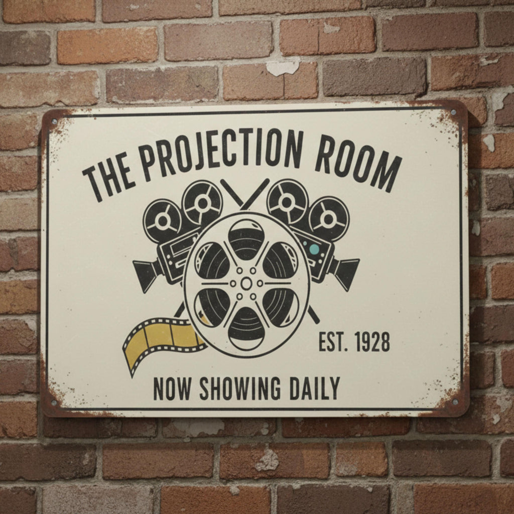 Custom Movie Room Metal Sign, Projection Room Wall Art, Personalized Cinema Decor