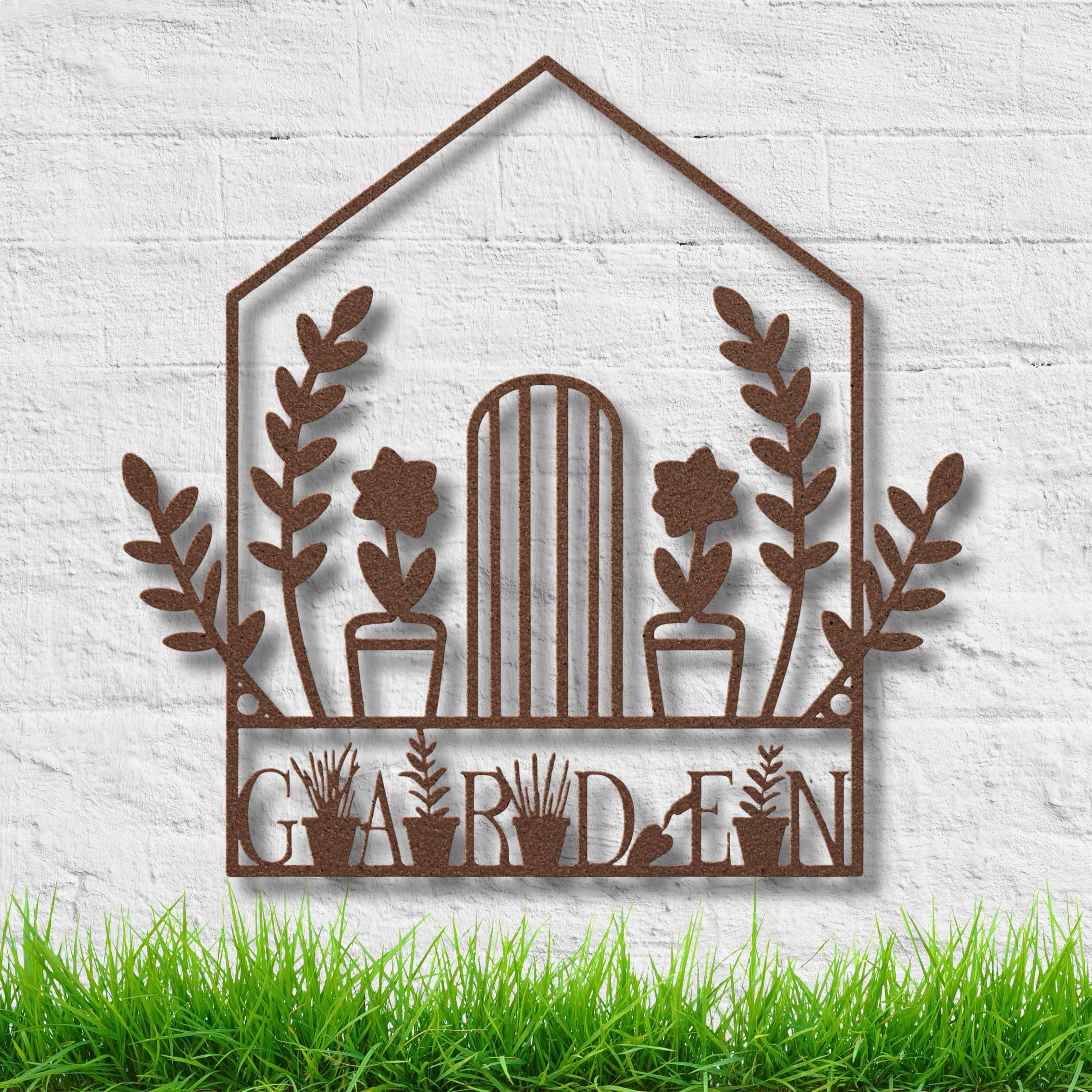 Garden Metal Sign, Greenhouse Wall Art, Botanical Decor, Plant Lover Gift, Outdoor Art, Potting Shed
