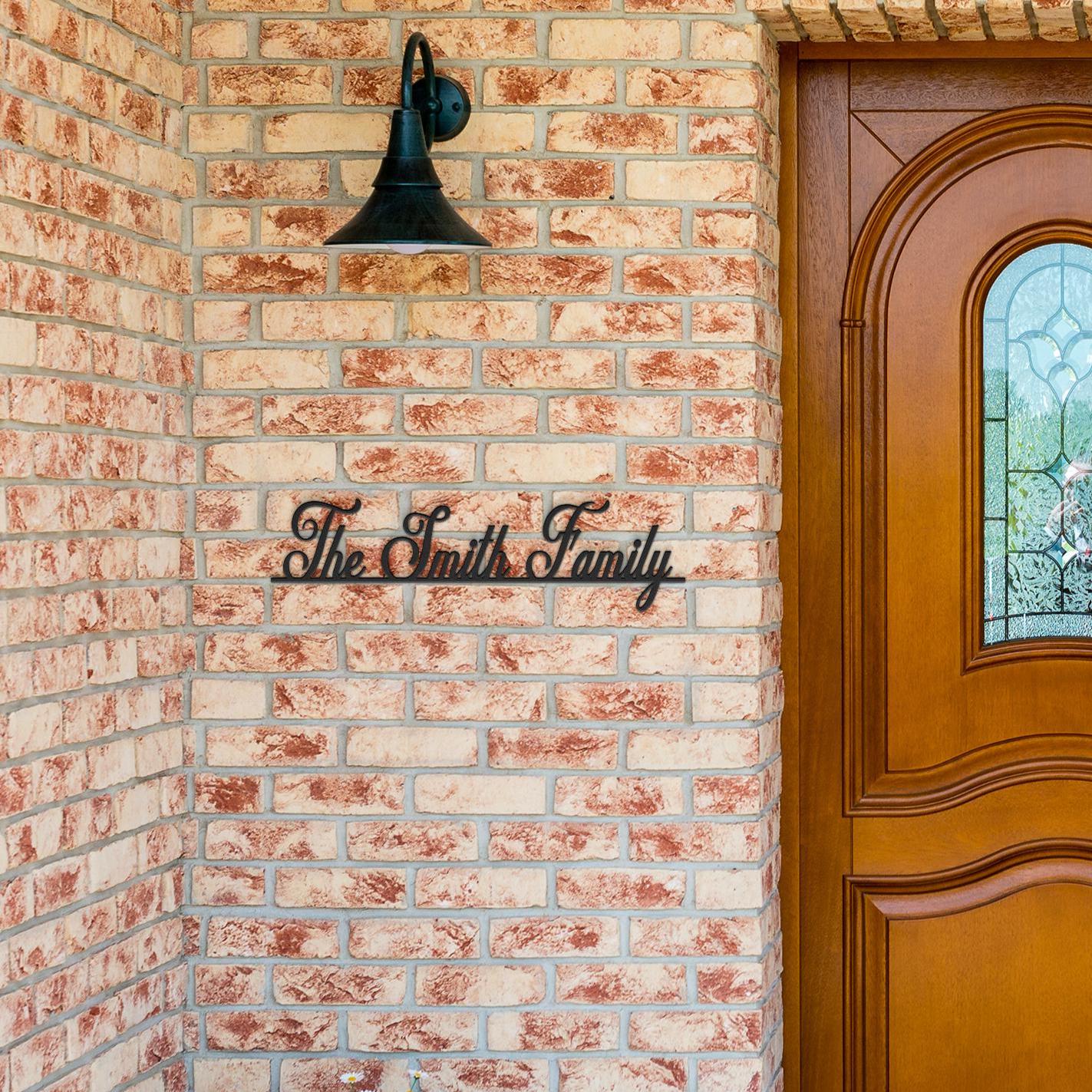 Custom Family Name Metal Sign: Powder-Coated Steel Wall Art