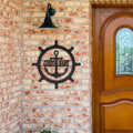 Personalized Captain's Wheel and Anchor Metal Sign, Custom Text, Nautical Gift, Sailor Gift