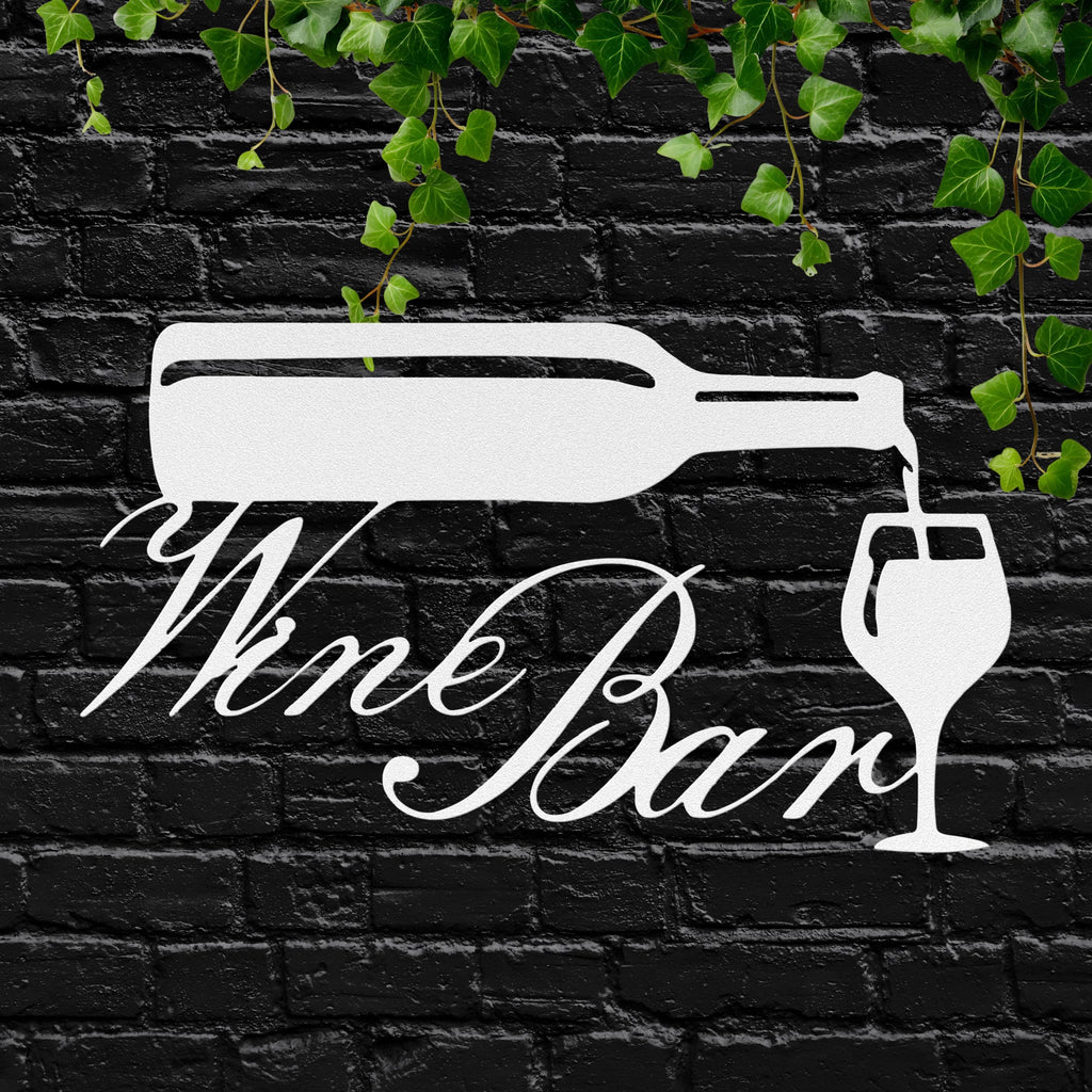 Wine Bar Metal Wall Art, Pouring Bottle Die Cut Sign, Kitchen Decor, Wine Lover Gift