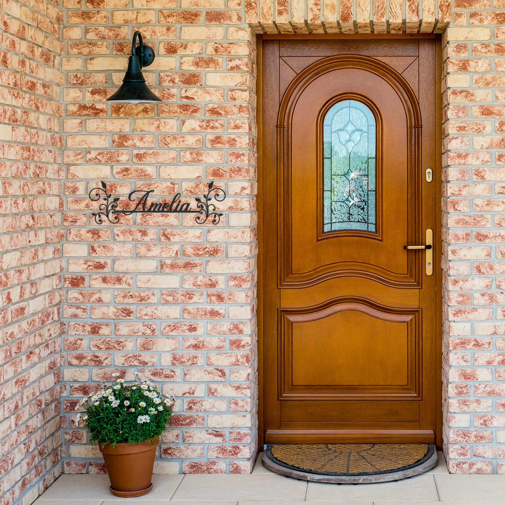 Custom Name Metal Sign: Bela Yasmine Font, Personalized Wall Art