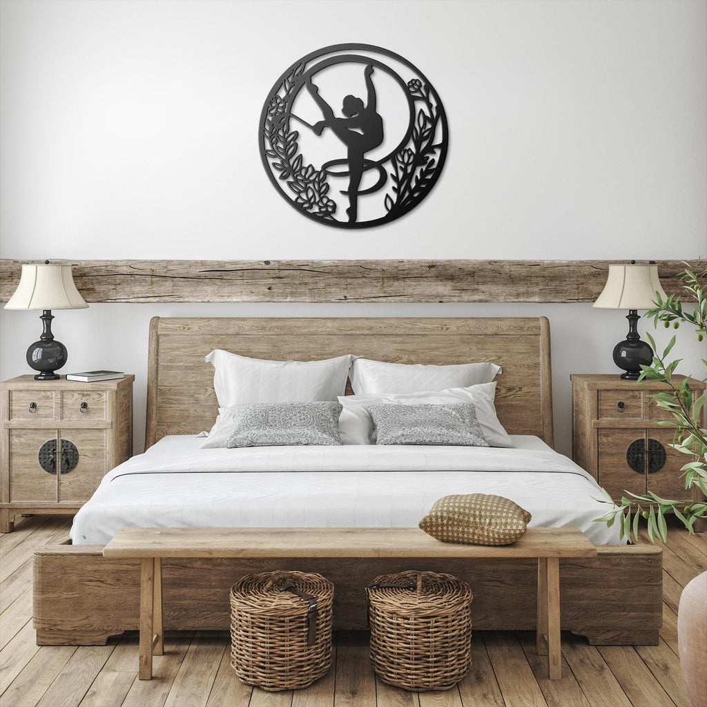 Rhythmic Gymnastics Wall Art - Dancer Silhouette Sign | Custom Metal Decoration